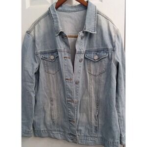Women's Denim Trucker Jacket Vintage Relaxed Fit XL